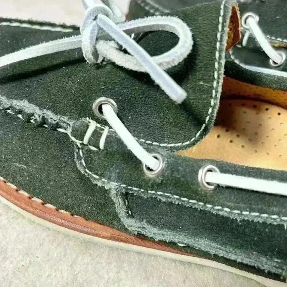 ERNEST HEMINGWAY Boat Dock Casual Shoe Green White Leather Suede Men Size 9 - Picture 14 of 14
